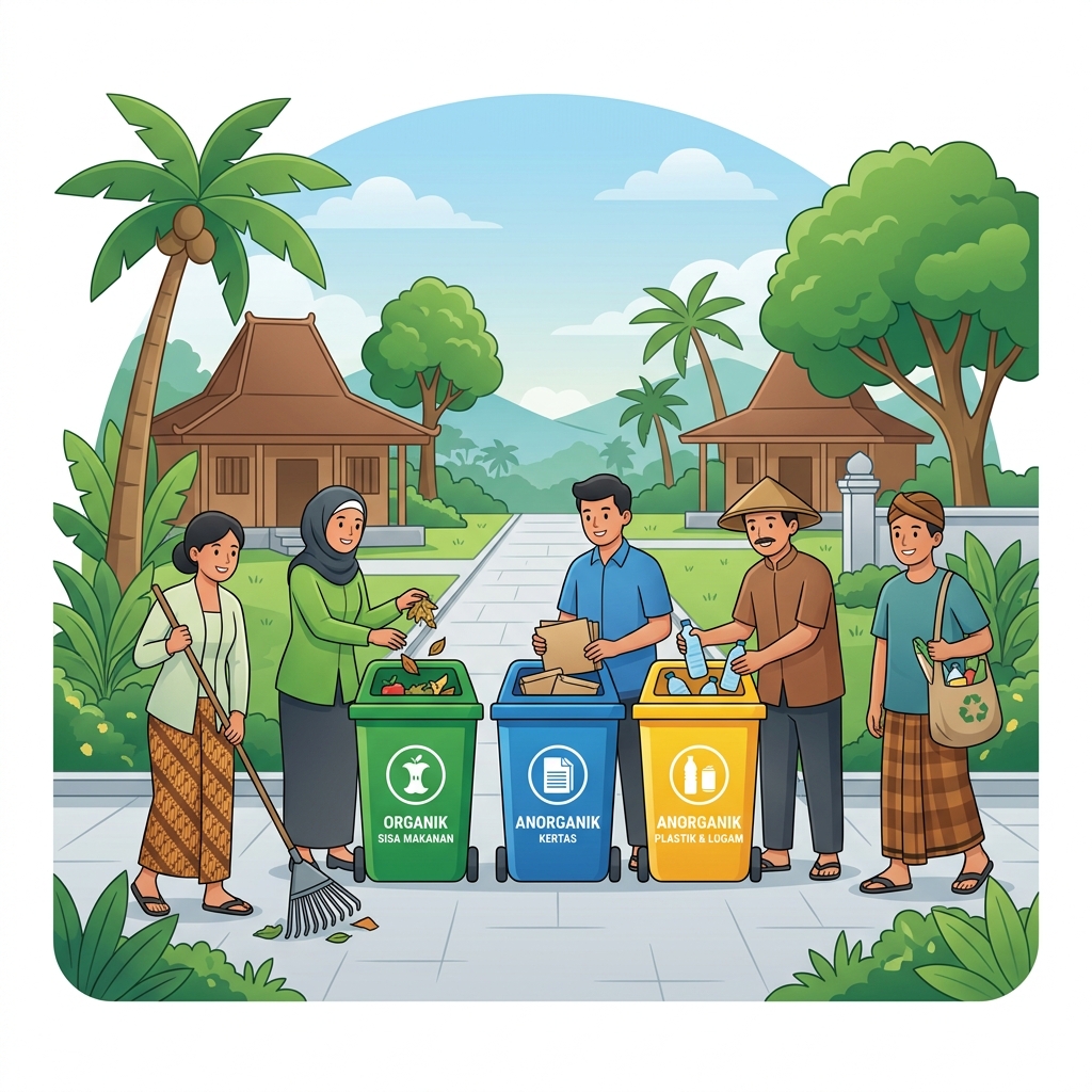 Gotong royong pengelolaan sampah Desa Cintalaksana